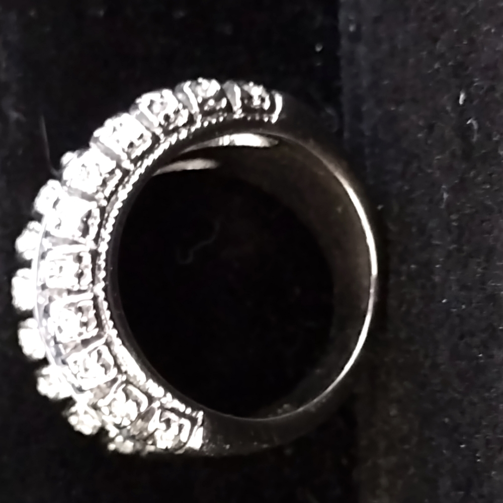 Light Blue and White Cocktail Ring Size 6 Item #002